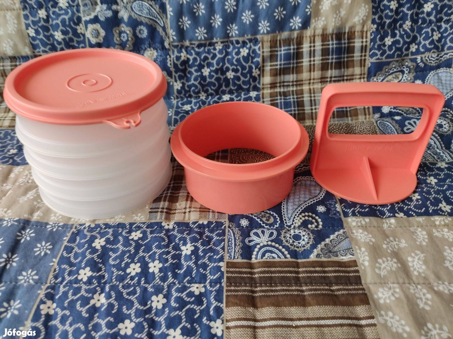 Tupperware hamburger hús formázó és tároló szett