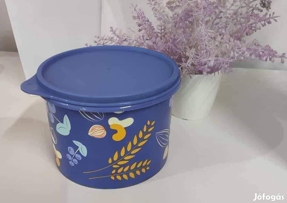 Tupperware kék mintás ügyes tál 1,1l Új, akciós