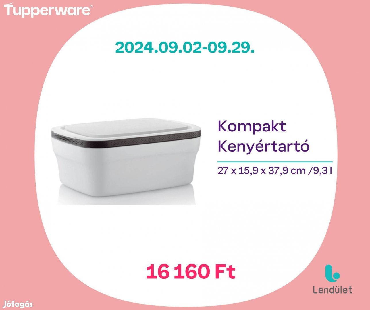 Tupperware kompakt kenyértartó