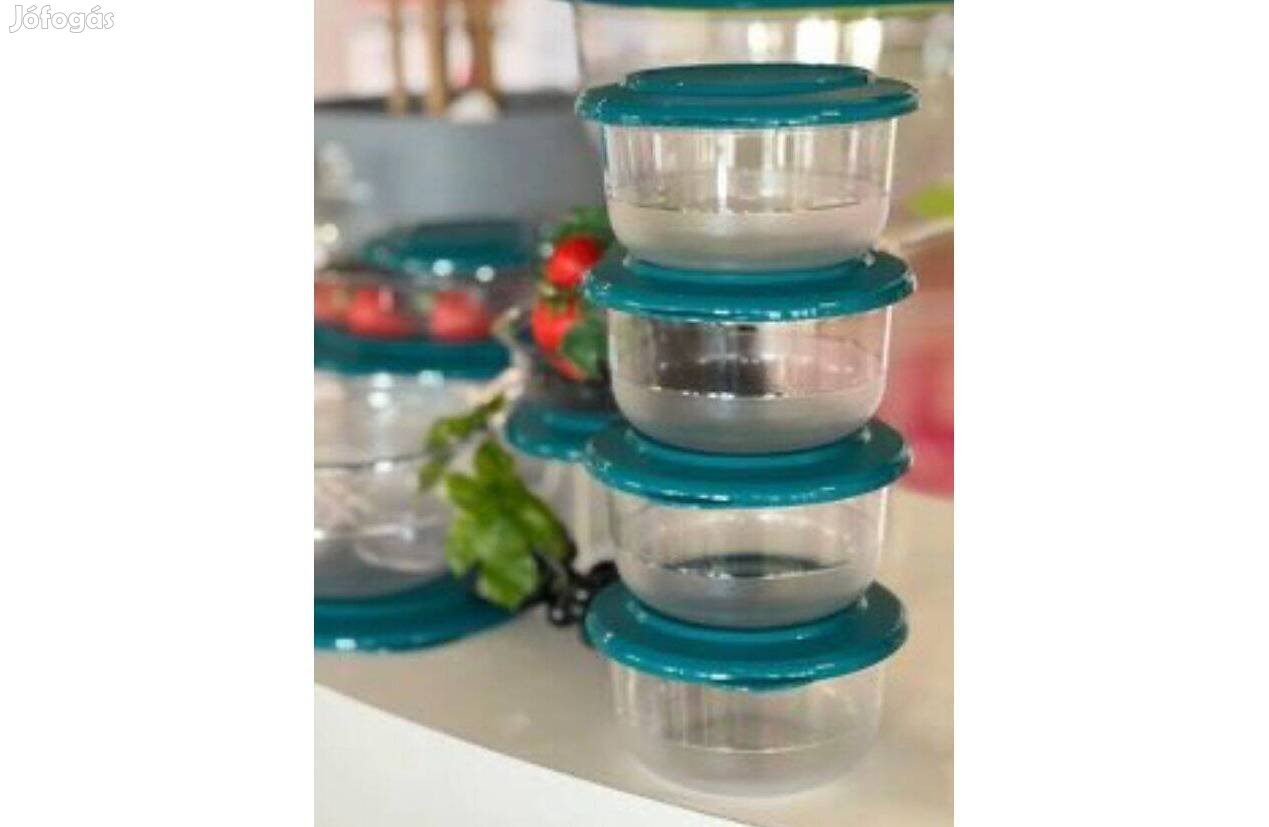 Tupperware kristály tál 450 ml türkiz tetővel Új akciós