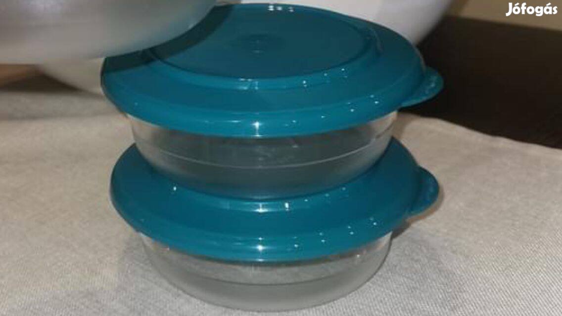 Tupperware kristály tál szett türkiz tetővel 2x275 ml Új