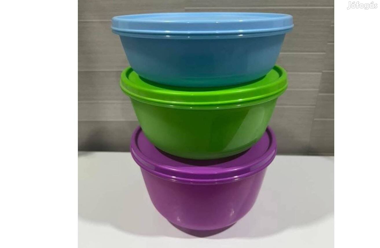 Tupperware nagy friss tál szett zöld, kék, lila Új