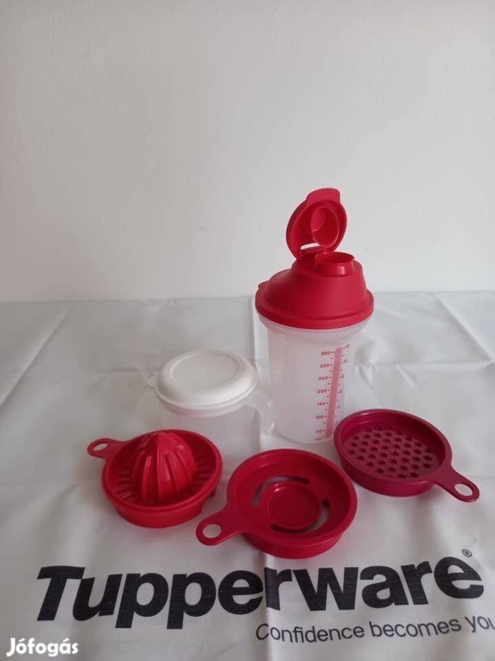 Tupperware piros mix-fix pro, rázóka 350 ml Új, akciós