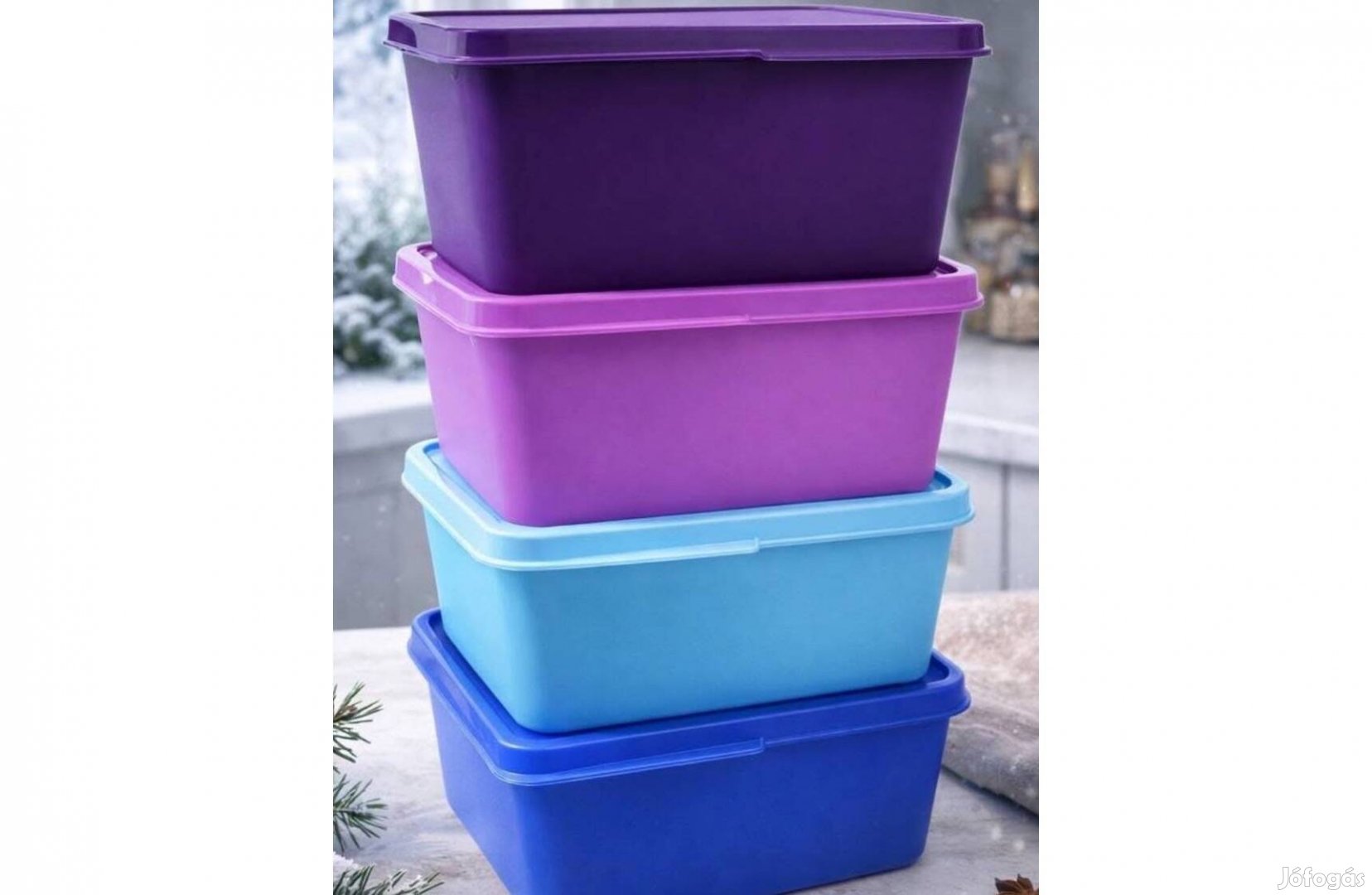 Tupperware színes alaplépés tál szett 4x500 ml Új