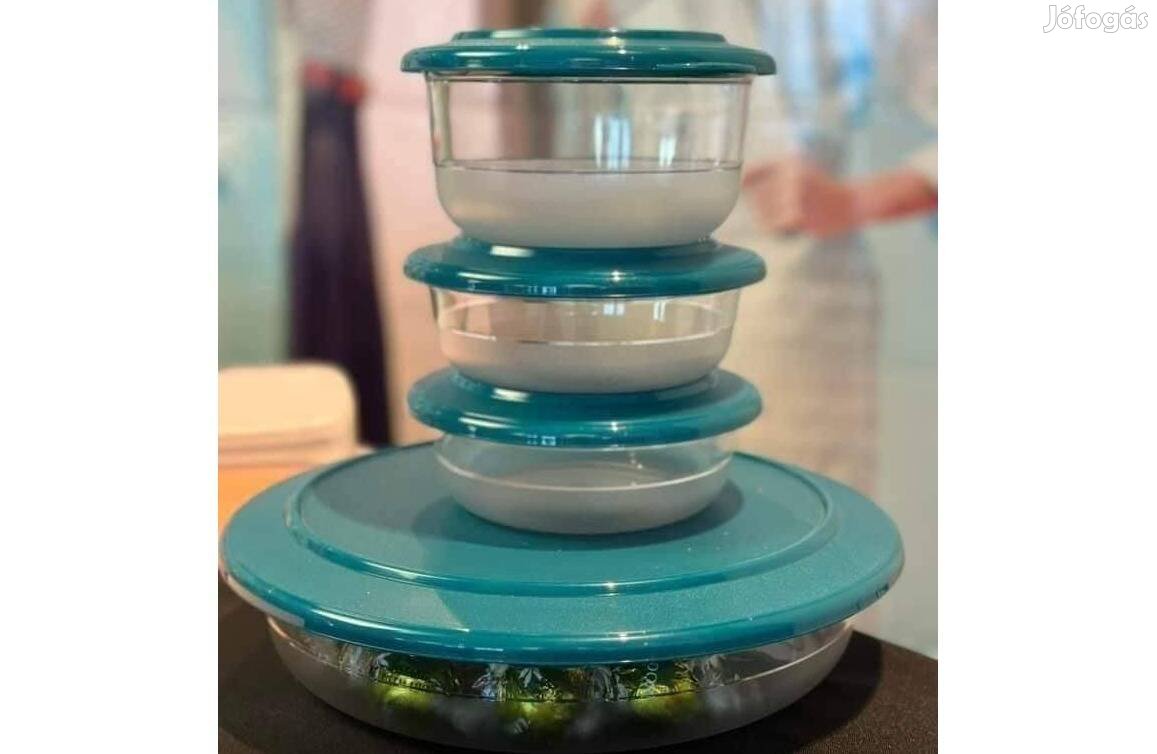 Tupperware türkiz Kristály tál szett Új, akciós