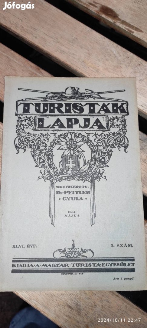 Turistak Lapja folyóirat 1934 májusi száma 