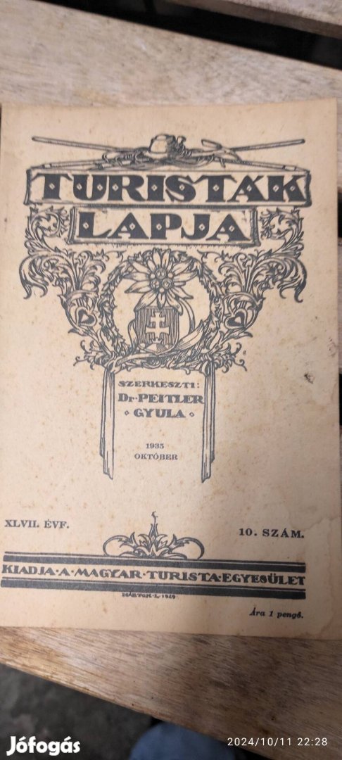 Turistak Lapja folyóirat 1935 Októberi száma