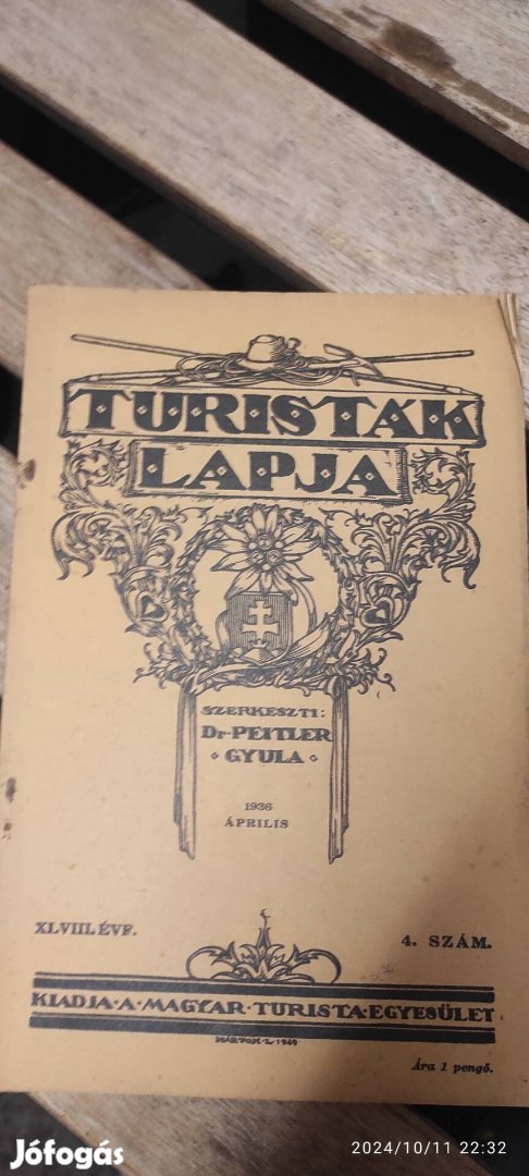 Turistak Lapja folyóirat 1935 áprilisi száma 