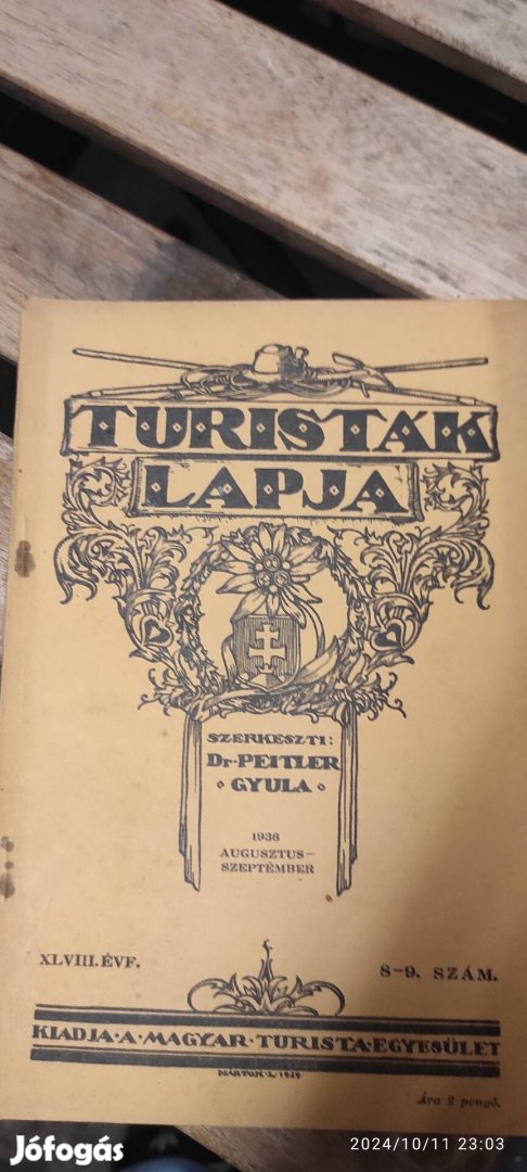 Turistak Lapja folyóirat 1936 augusztus/szeptember 