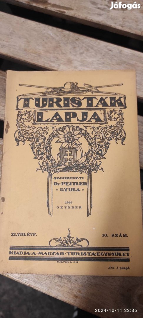 Turistak Lapja folyóirat 1936 októberi száma 