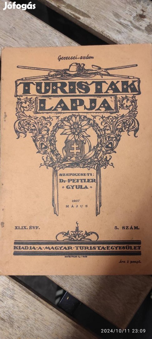 Turistak Lapja folyóirat 1937 májusi száma 