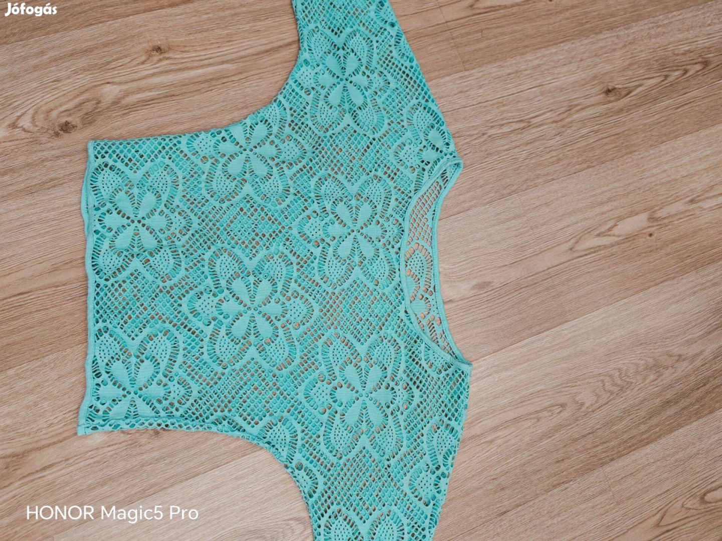 Türkiz női hálós felsőrész