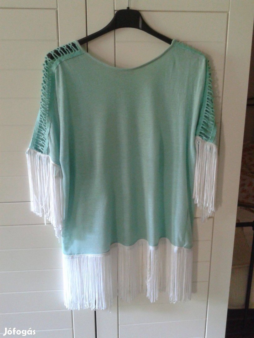 Türkiz rojtos póló L méret
