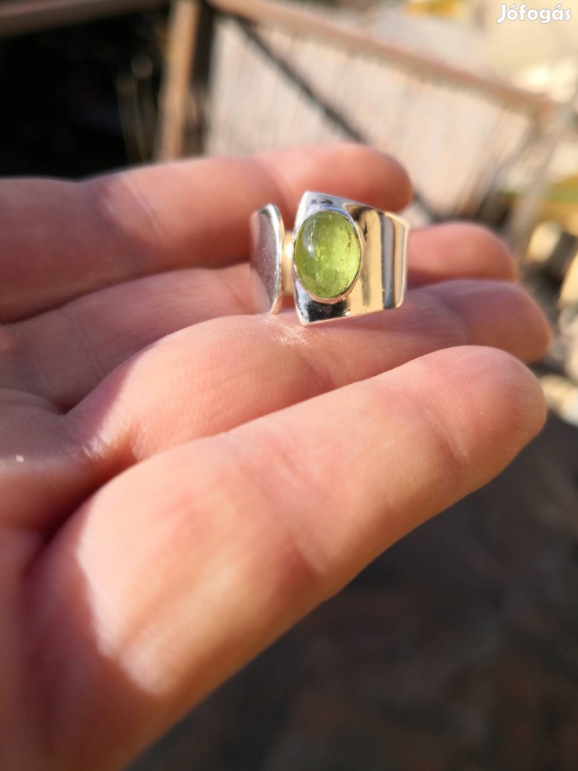 Turmalin köves ezüst gyűrű 