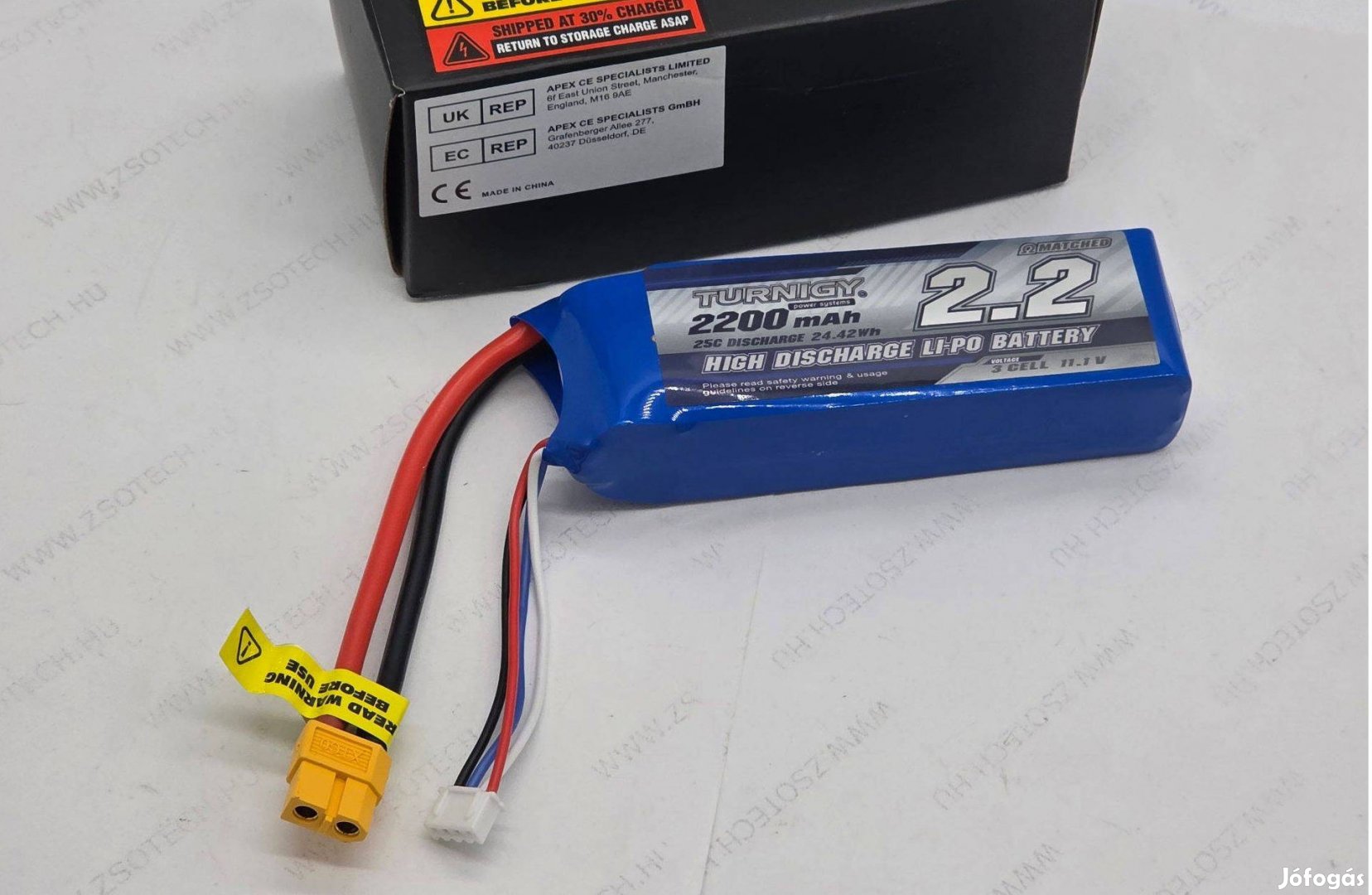 Turnigy 2200mah 3S 11.1V 25C XT60 Lipo akkumulátor etetőhajó halradar