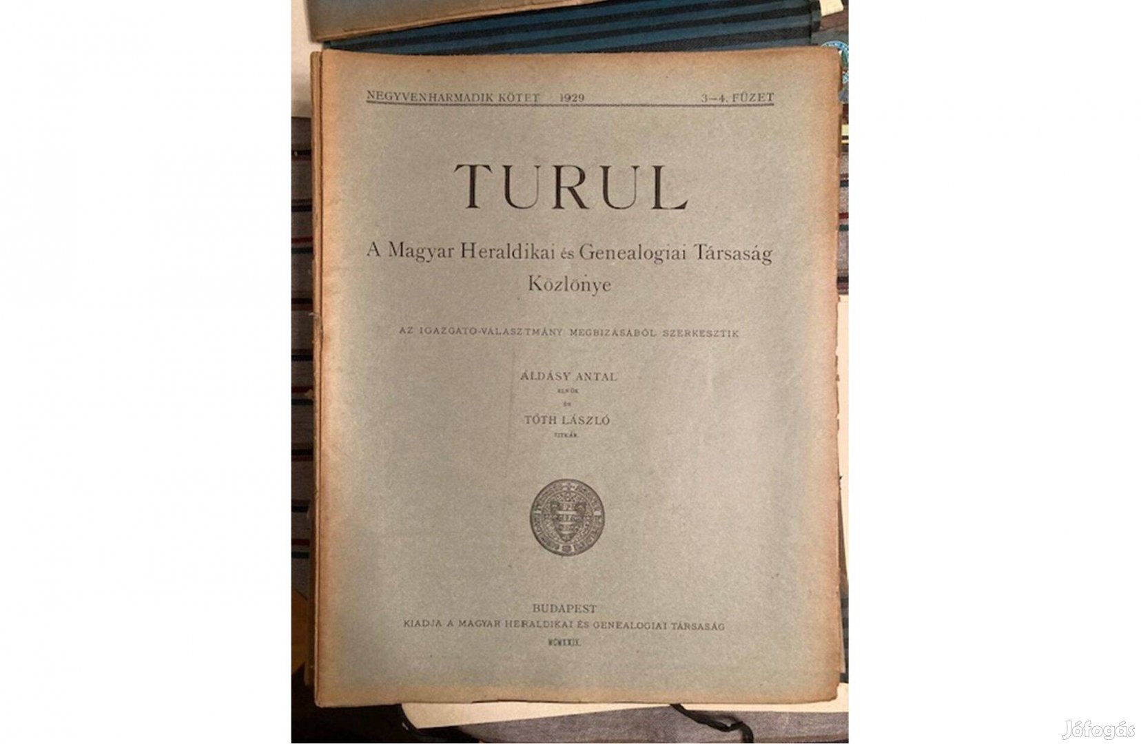 Turul - Magyar Heraldikai és Genealógiai Társaság Közlönye 1929-43