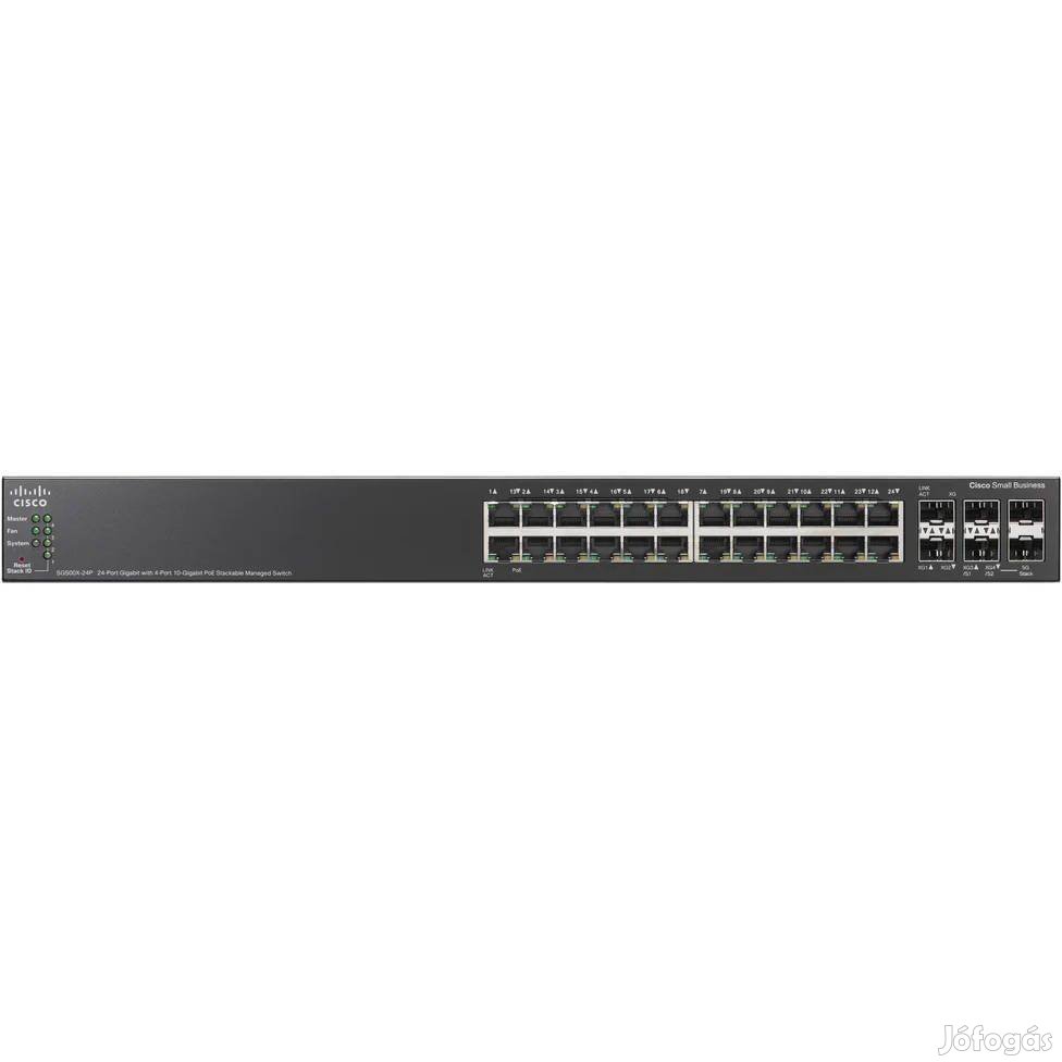 Tuti ajánlat! Cisco SG500X-24P-K9 Gigabit POE switch számlával, garanc