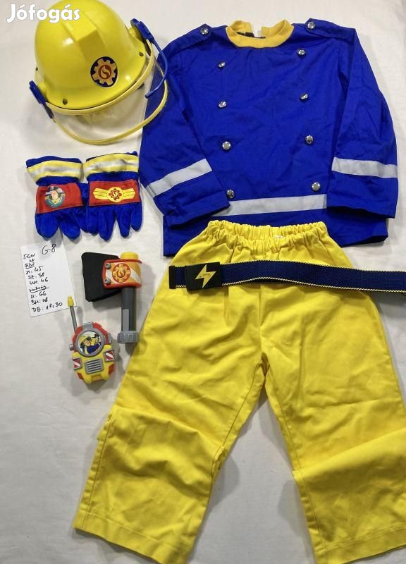 Tűzoltó Sam jelmez, tűzoltó jelmez G8