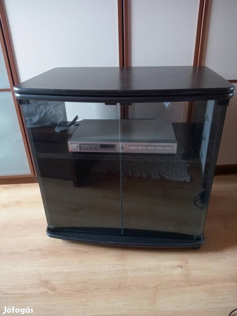Tv -Hifi szekrény állvány -üveg ajtós 