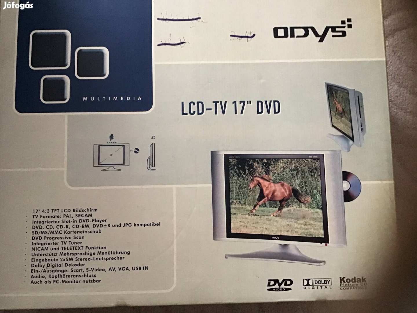 Tv és dvd egyben távirányitóval dobozában