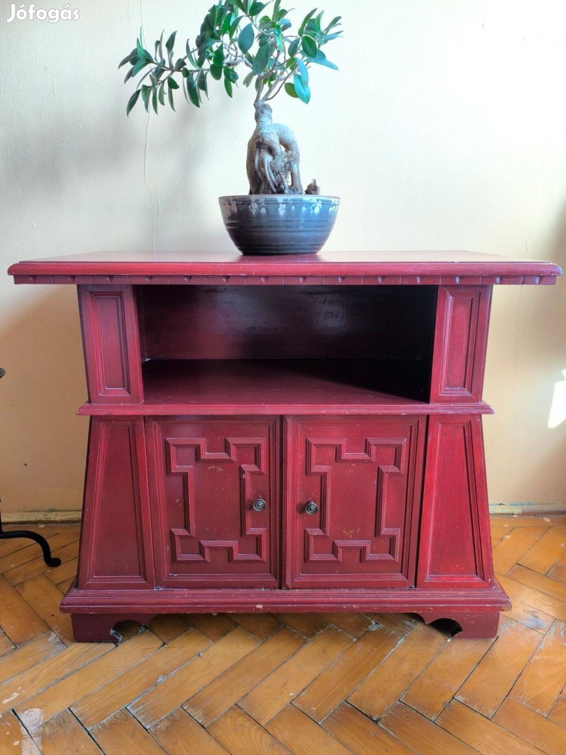 Tv szekrény lerakó asztal, színazonos fenyő polc