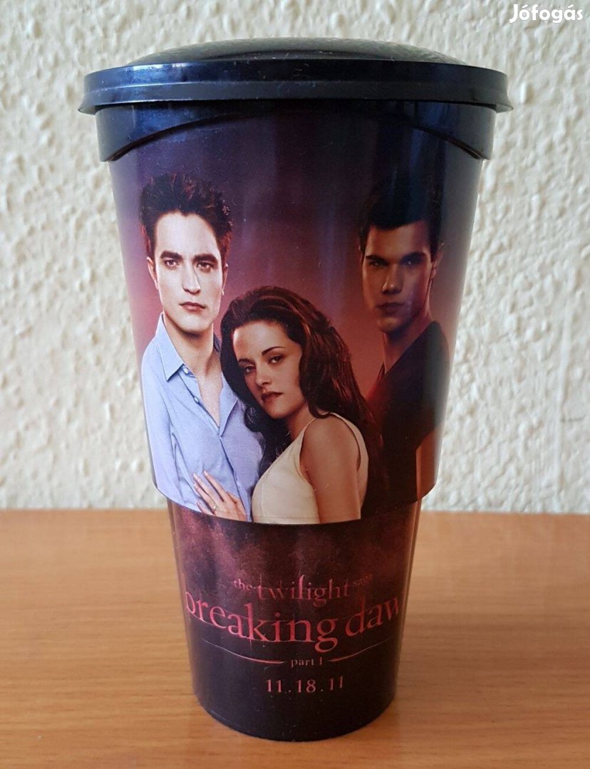 Twilight Hajnalhasadás (Edward&Bella&Jacob) műanyag mozis pohár