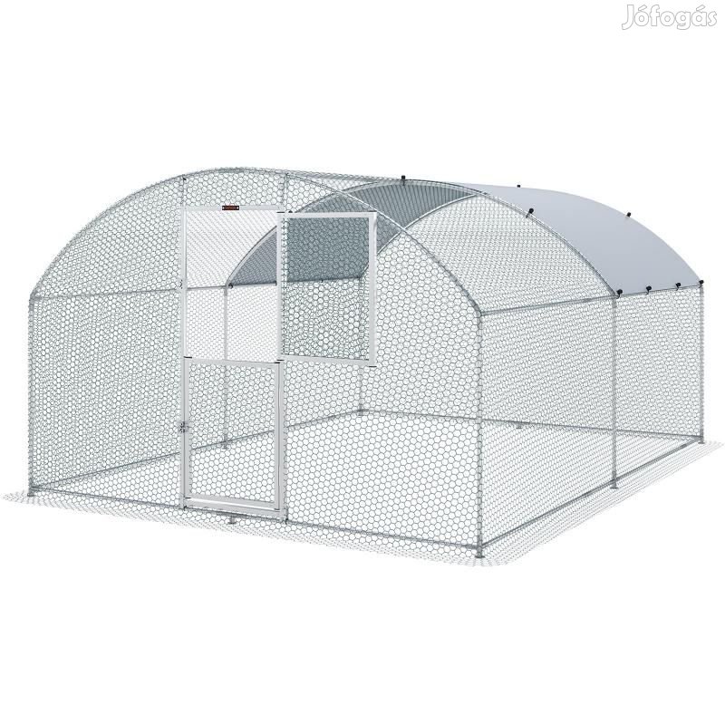 Tyúkketrec, tyúkól, csirkeól kennel tetővel, horganyzott acél
