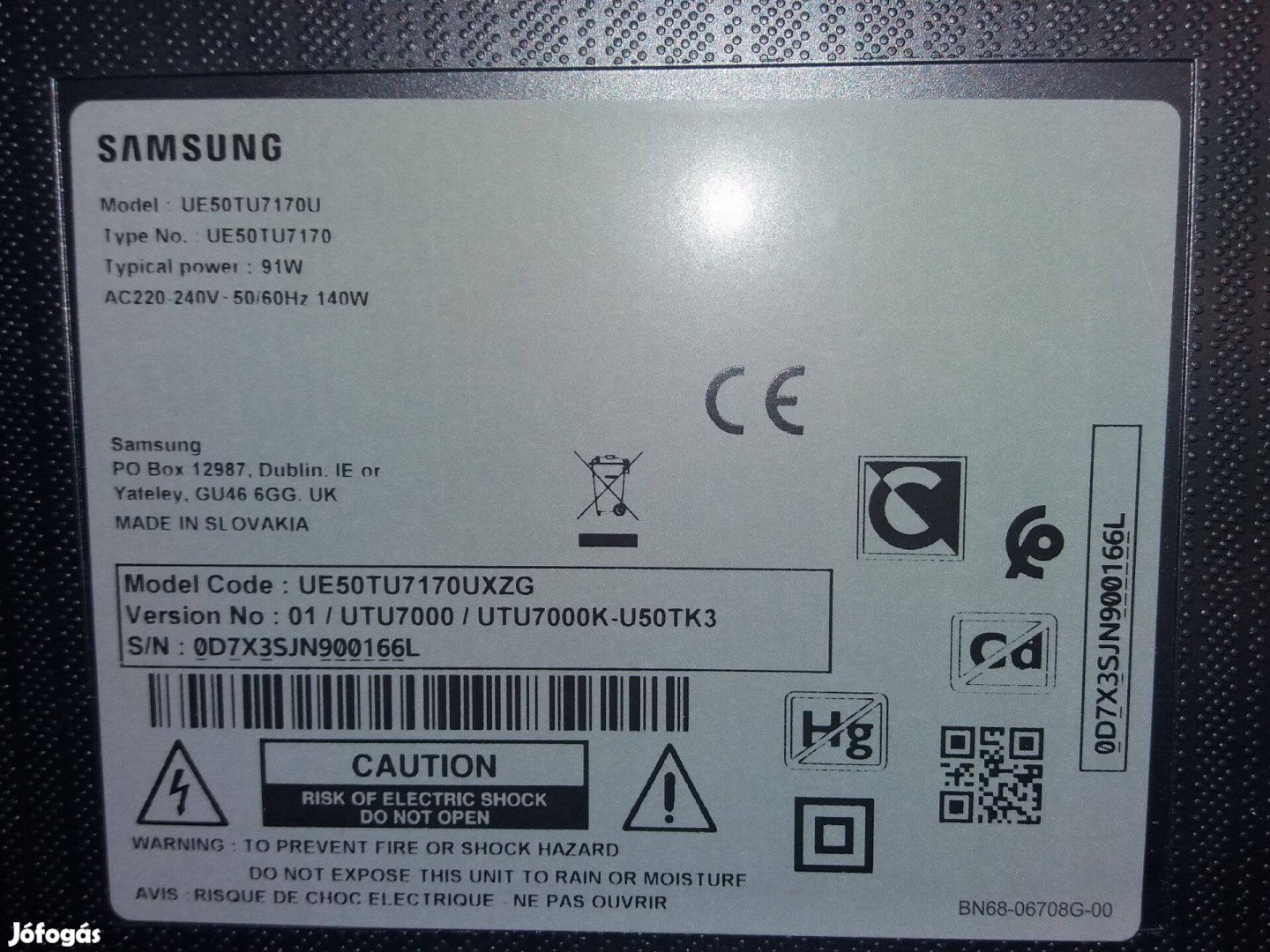 UE50TU7170U Samsung LED tv háttér világítás UE50TU7170 main elkelt!