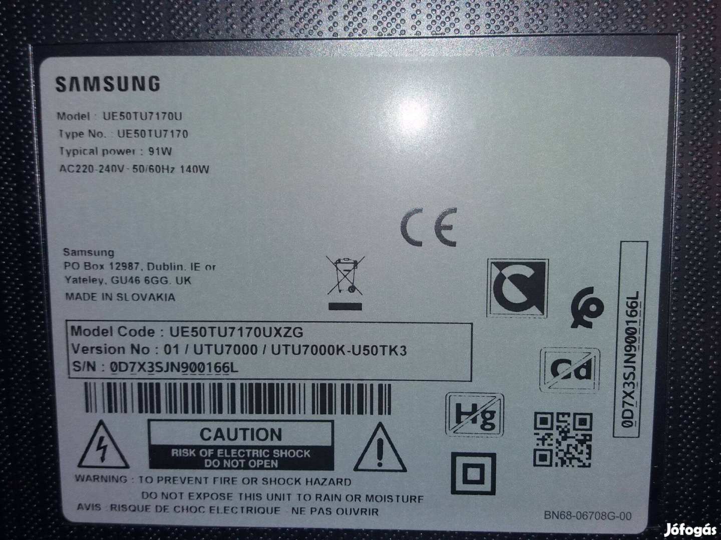 UE50TU7170U Samsung LED tv háttér világítás UE50TU7170 main elkelt!