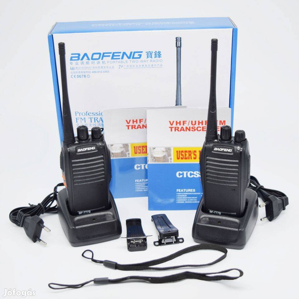 UHF Rádió adó-vevő, 2db walkie-talkie, Baofeng kézi rádió szett jó ár!