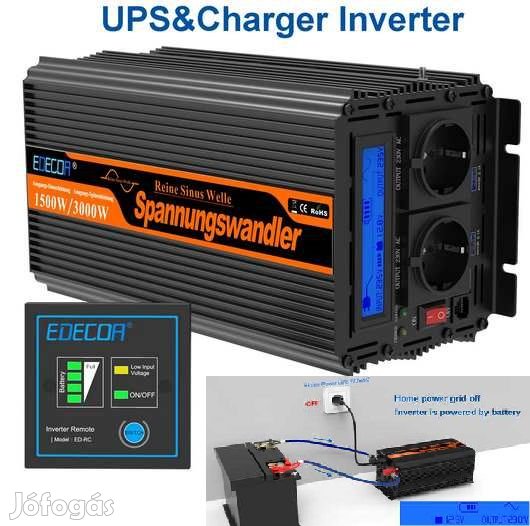 UPS Külső Akkus Szünetmentes Tápegység Inverter 12V 5000W(5615)