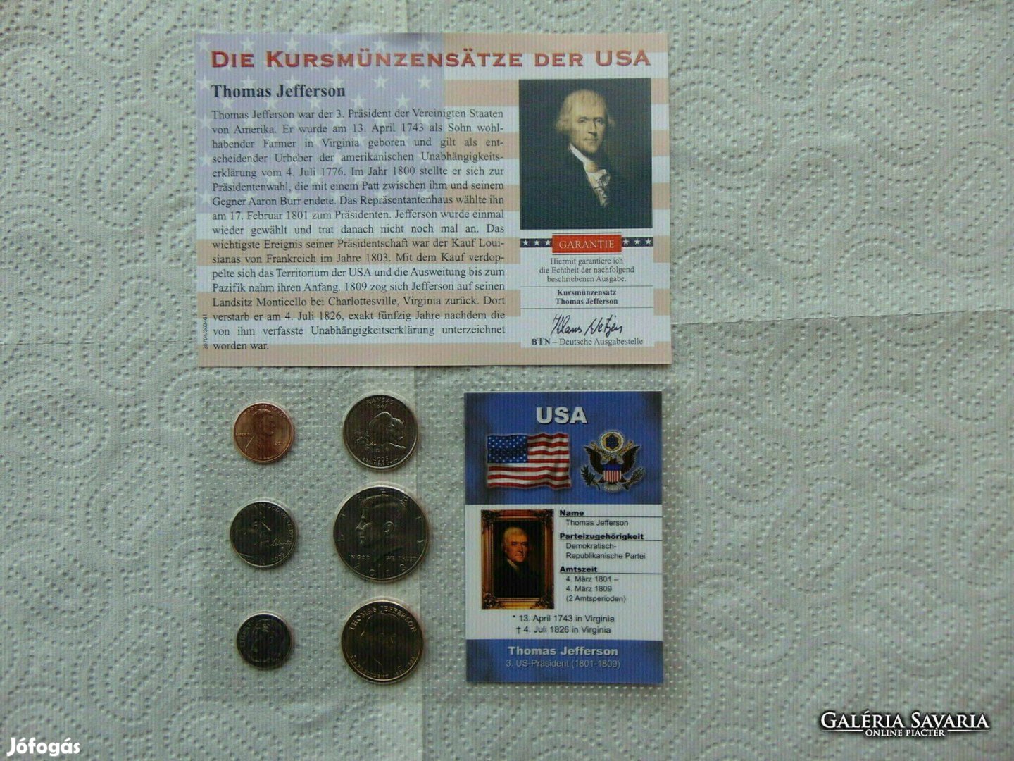 USA 6 darab cent - 1/2 dollár + certi 04