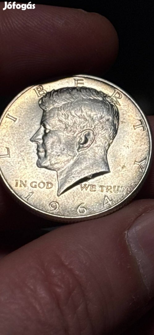 USA Kennedy 1964 1/2 Dollar Ezust erme.