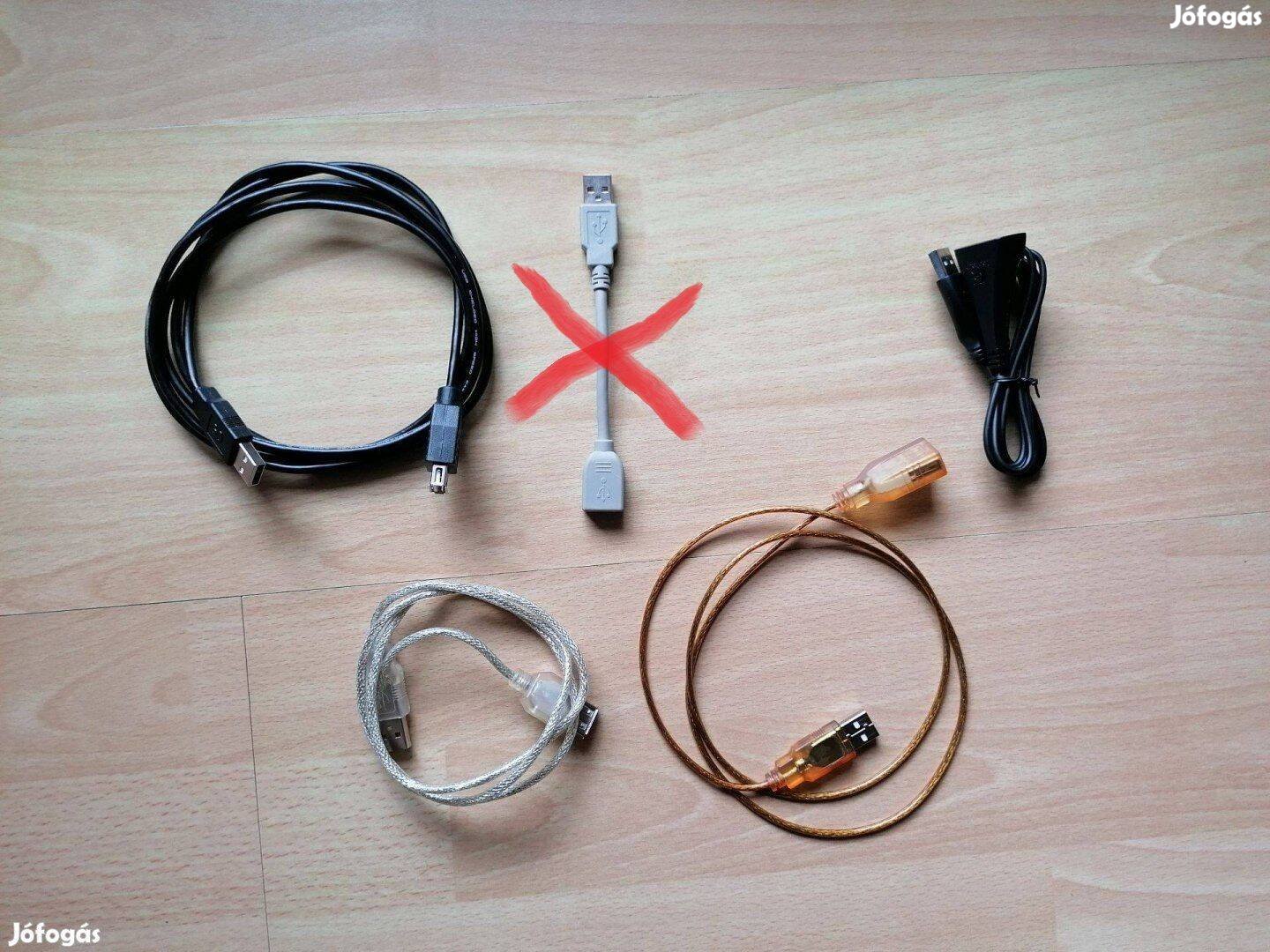 USB A-B hosszabbító kábel, zsinór apa-anya