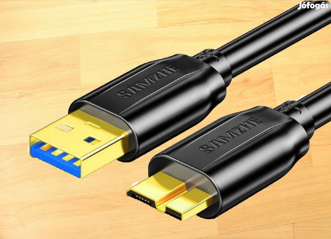 USB-A és Mikro USB-B külső HDD Kábel. 4000 Ft