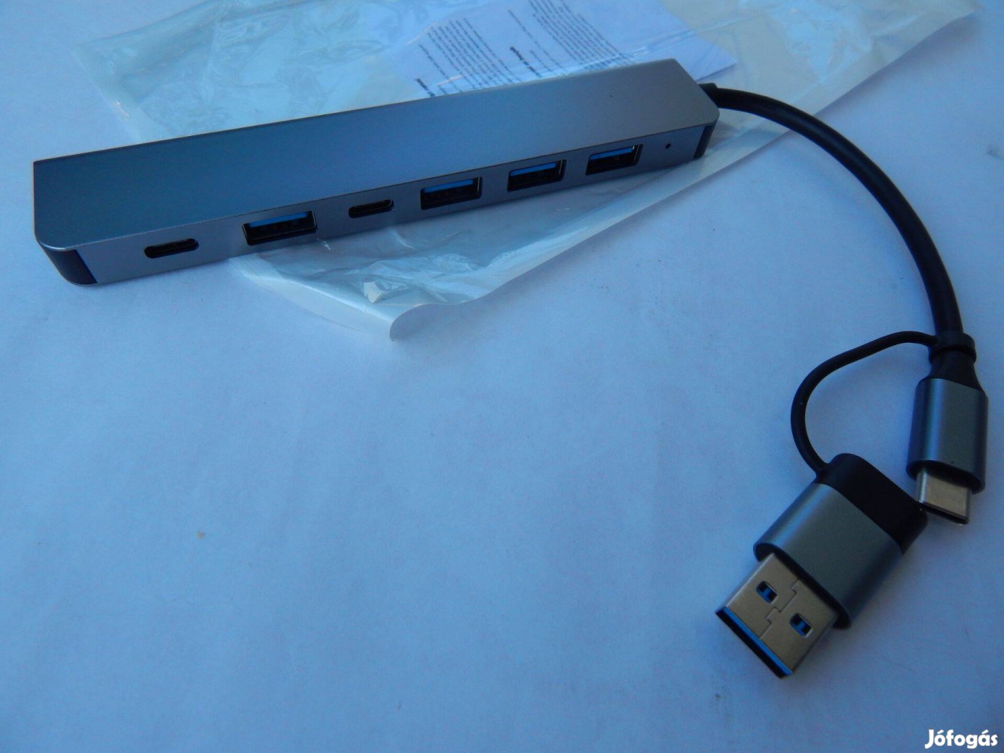 USB Hub 3.0 Elosztó Bővítő Fémházas 7 az 1-ben Új