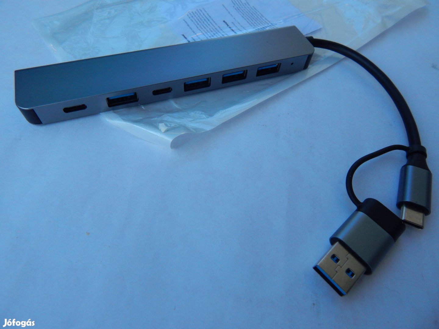 USB Hub 3.0 Elosztó Bővítő Fémházas 7 az 1-ben Új