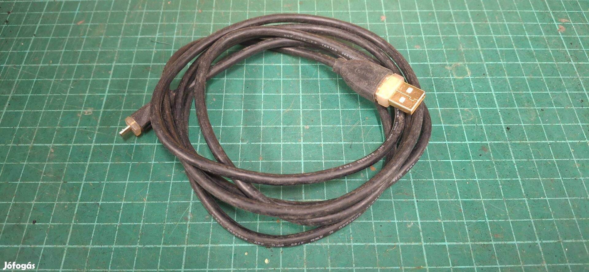 USB - Mikro USB 1,5 méter összekötő kábel