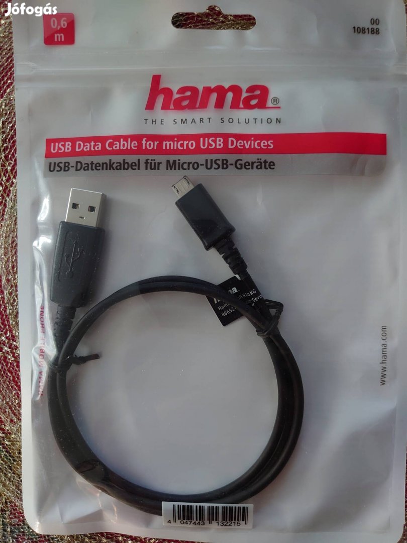 USB kábel Hama 60cm-es bontatlan