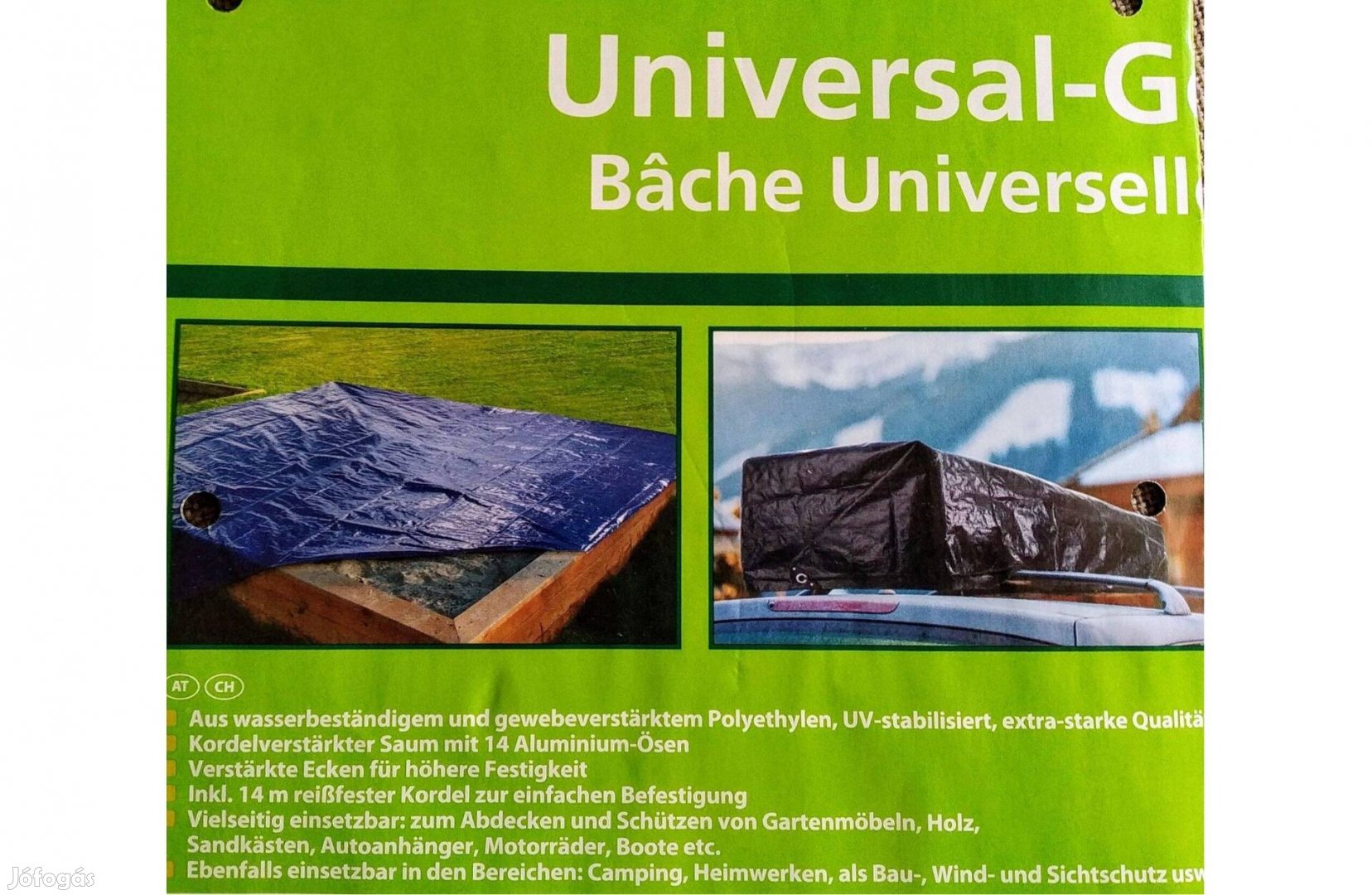 UV És Időjárásálló Takaró ponyva, új 3x2M, 4X5M 140grm2 erősítet