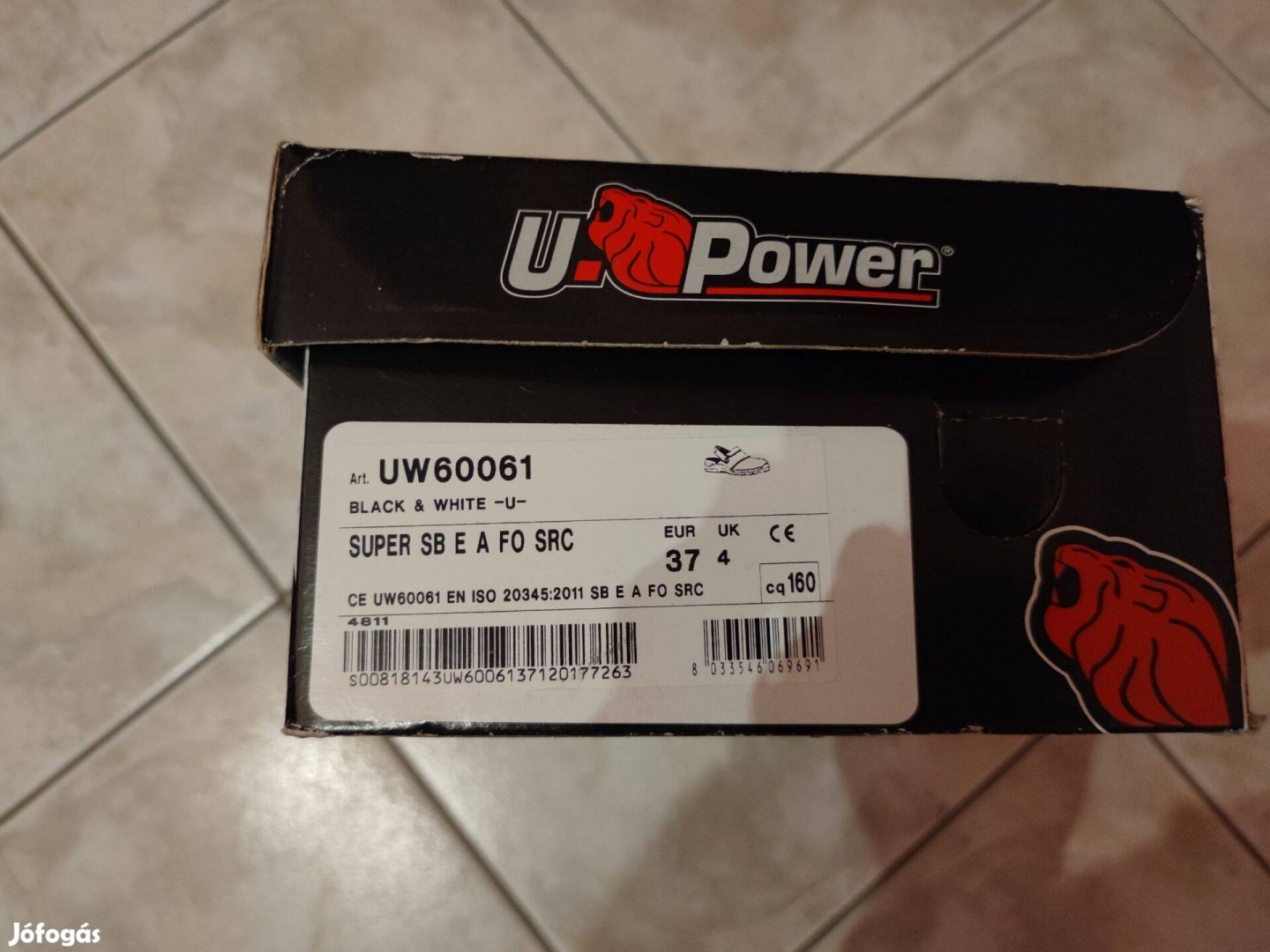 U-Power UW60061 munkavédelmi klumpa Új, fekete színű, 37-es méret