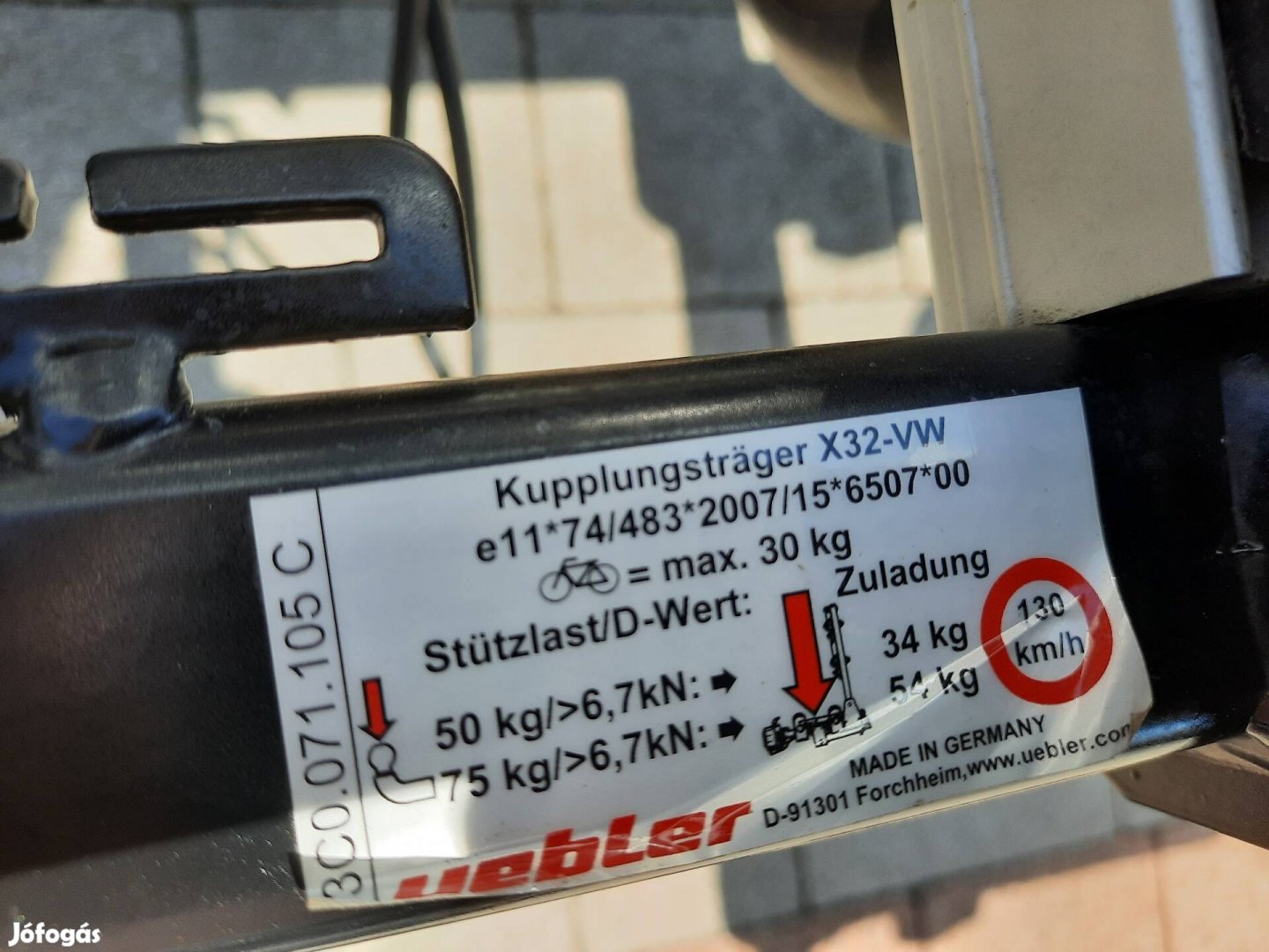 Uebler Volkswagen X32-VW kerékpárszállító vonóhorogra 
