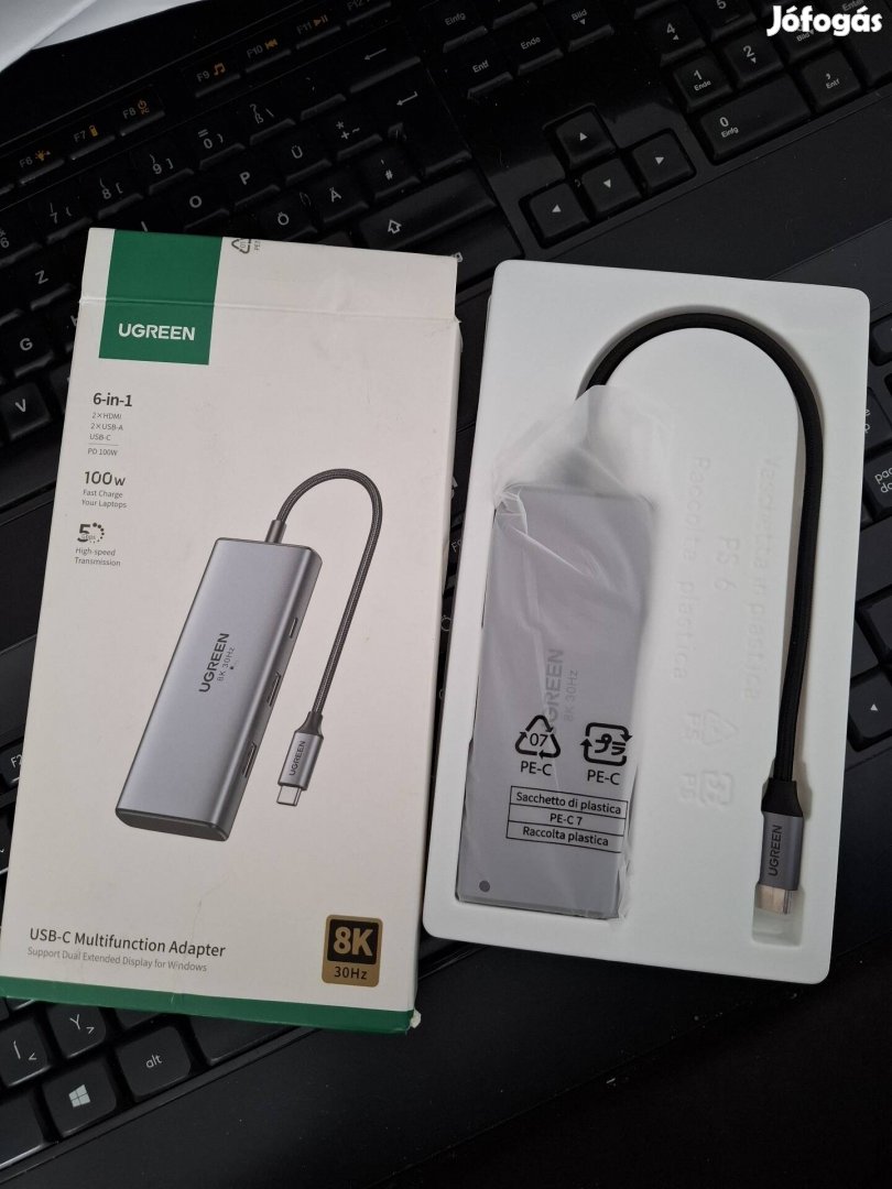 Ugreen 6 in 1 usb-c portbővítő hub