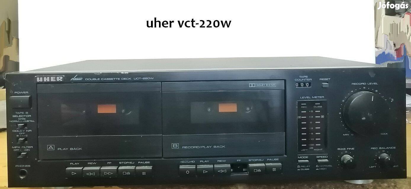 Uher Classic Double Cassette Deck Uct-220W 1989. hibás