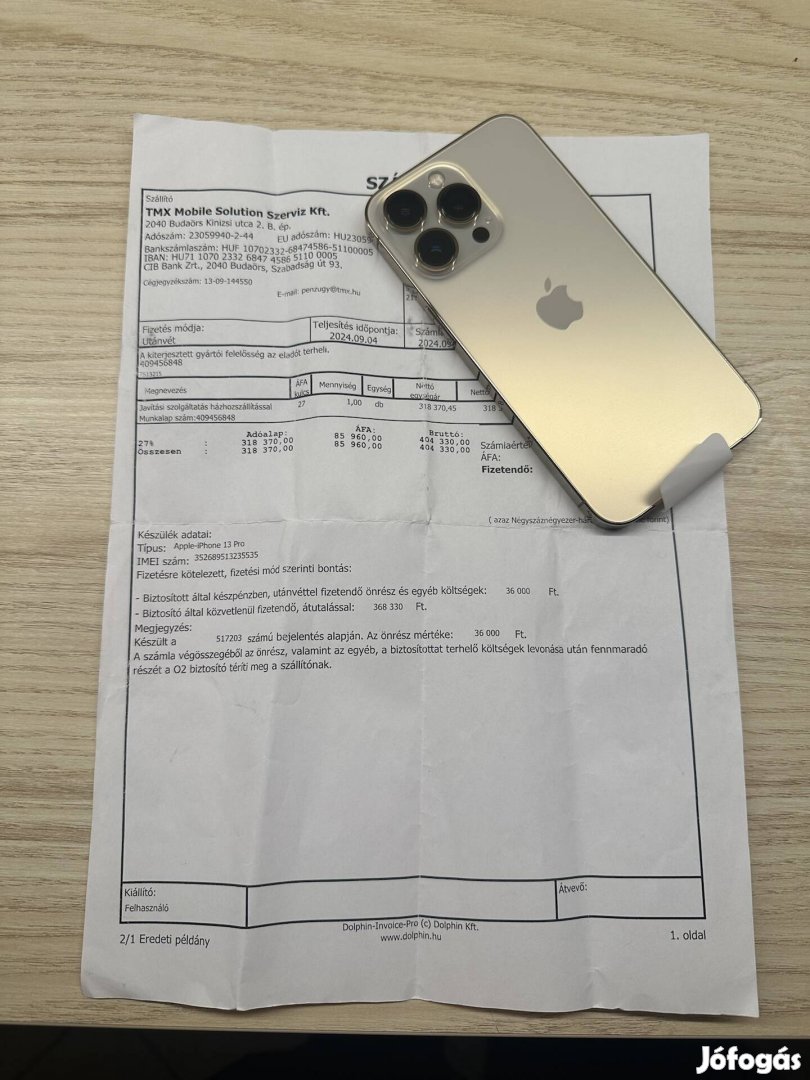 Új 0 perces iphone 13 Pro 128gb független Karcmentes