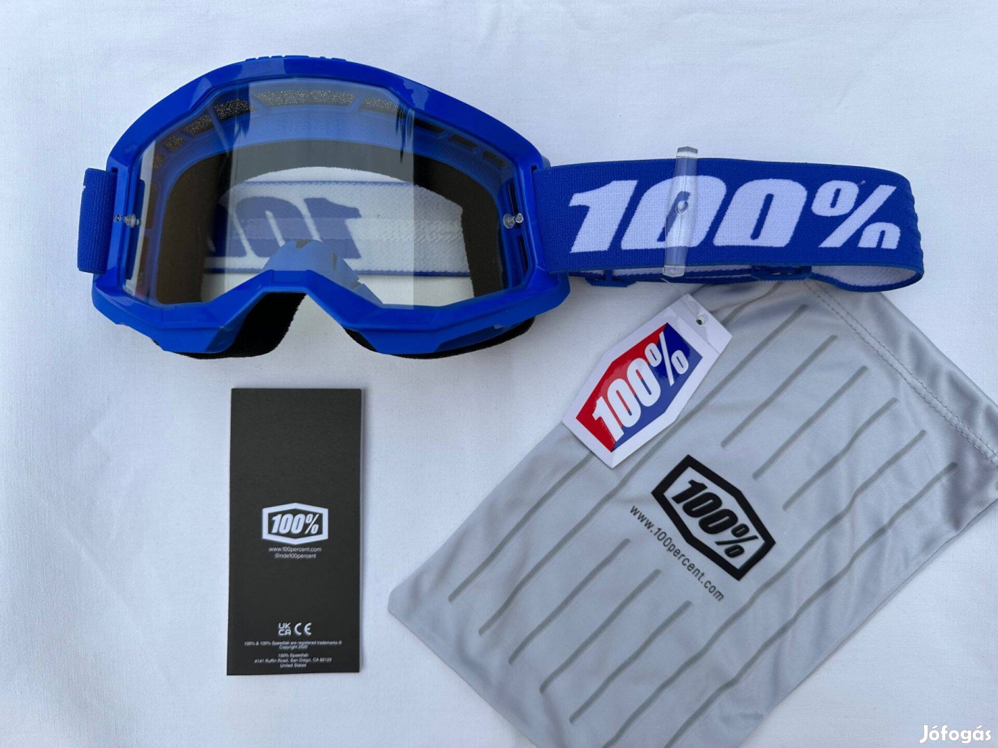 Új 100% Strata 2 kék enduro, mx, cross szemüveg, védőszemüveg