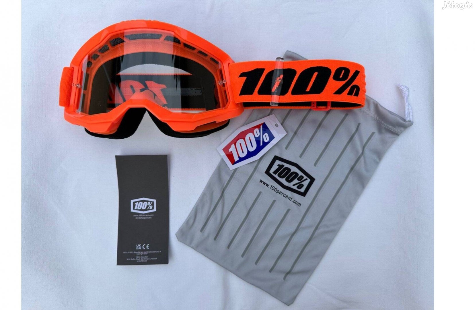 Új 100% Strata 2 narancs/fekete enduro, cross szemüveg, védőszemüveg