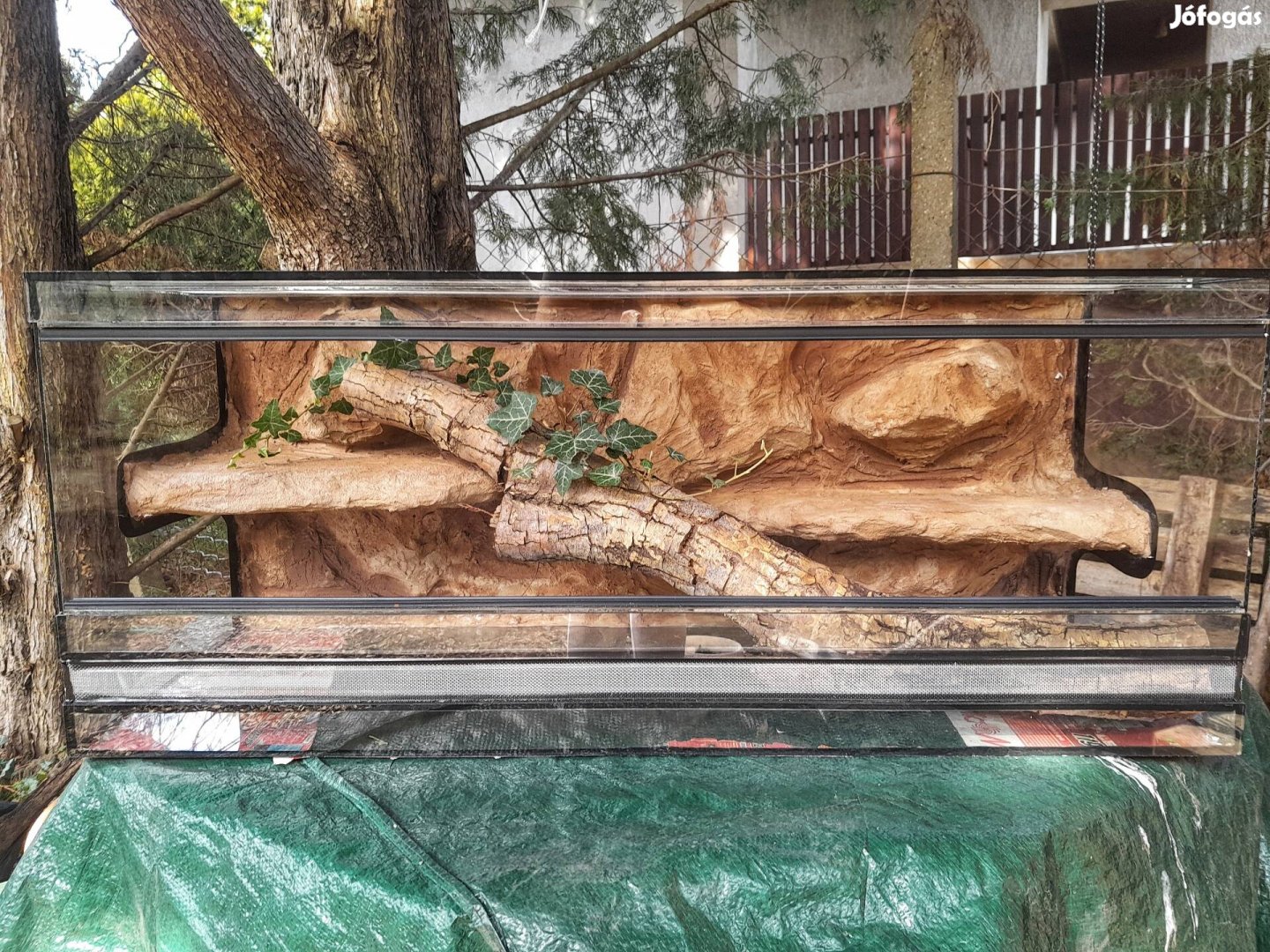 Új 100x40x40-es méretű terrárium beépített fix háttérrel