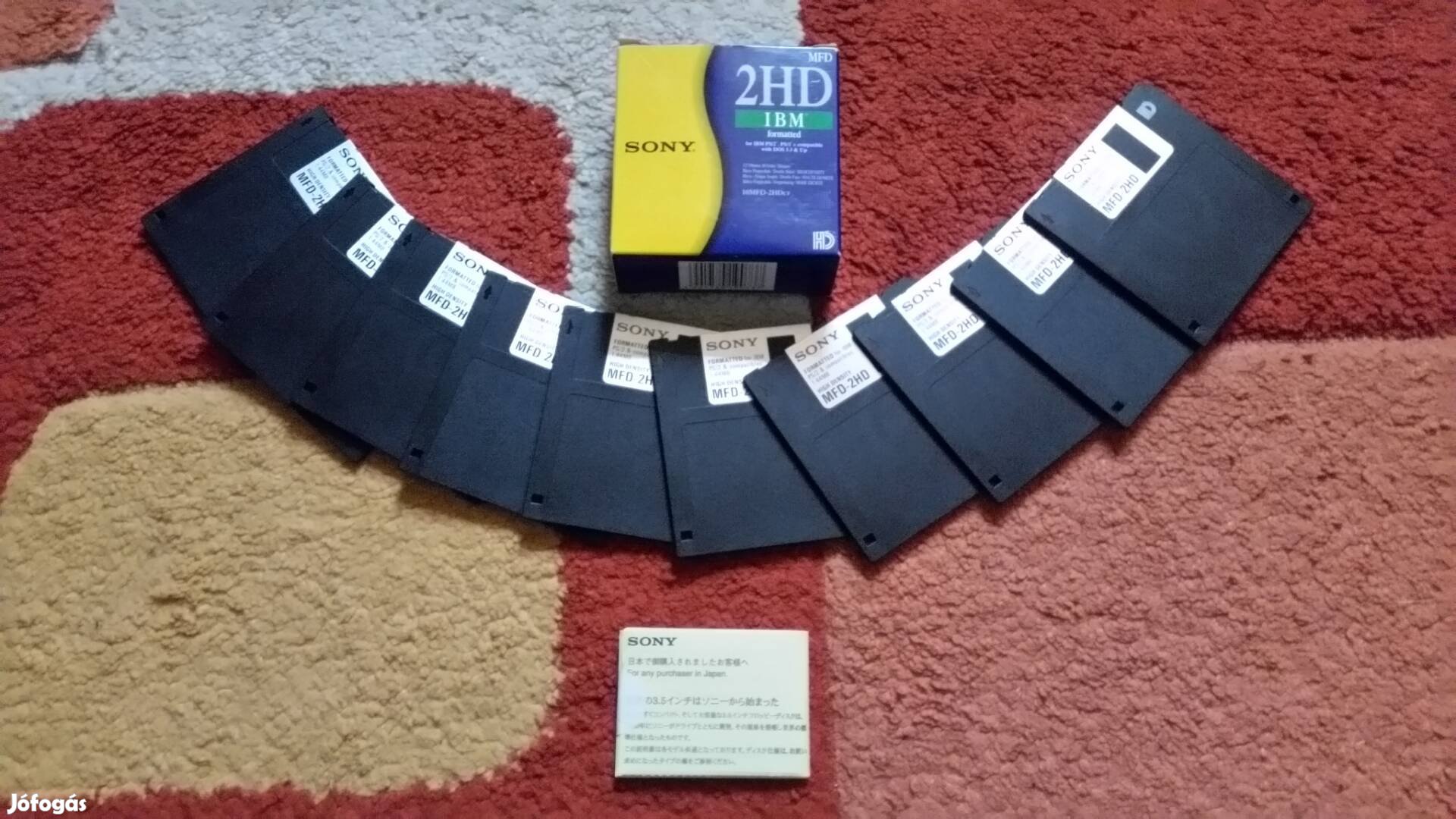 Új 10 db-os Sony floppy lemez 