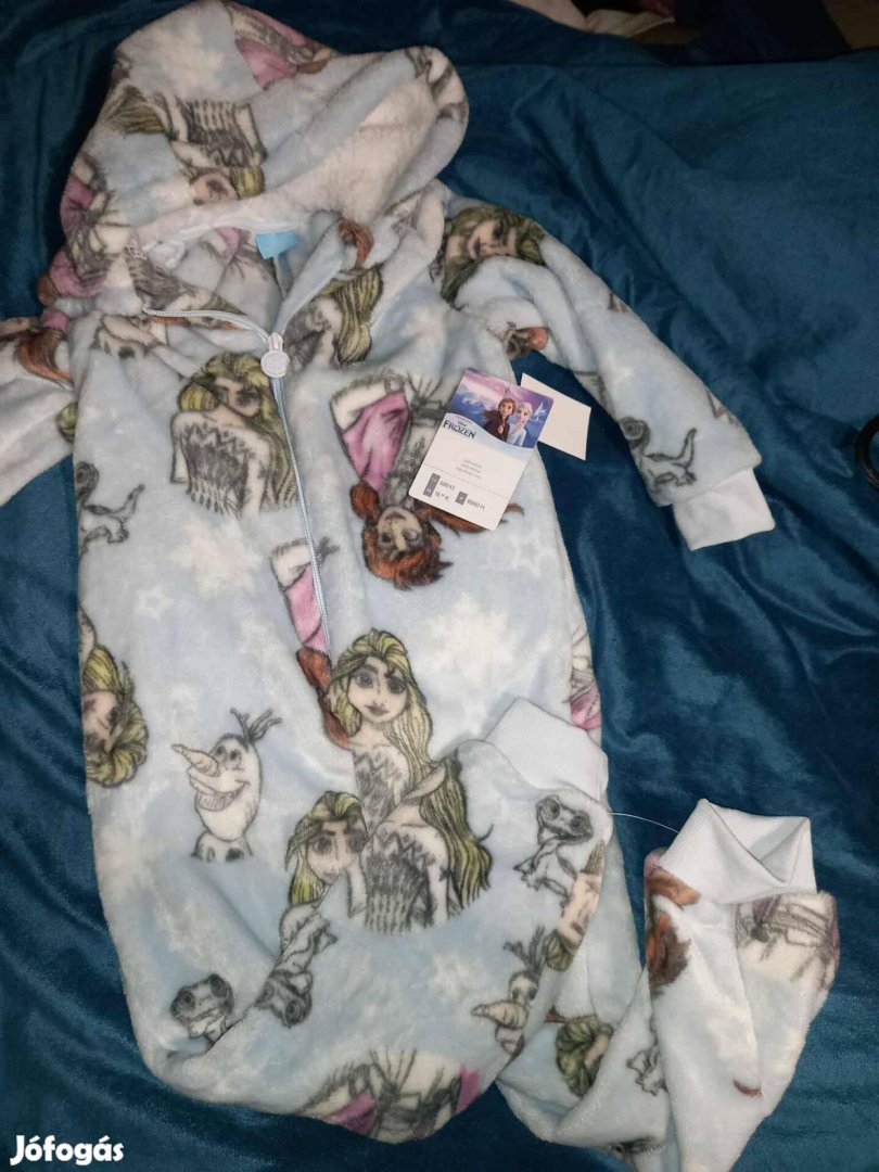 Új 110- 122-es Frozen jégvarázs plüss pizsama overál 6900ft
